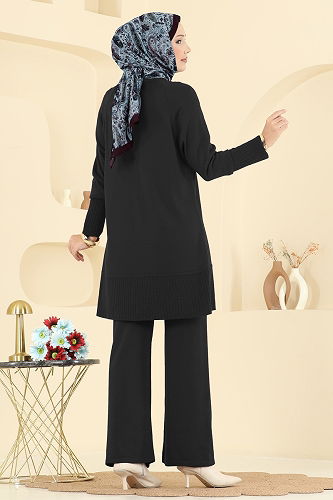 moda selvim طقم أسود 2723AYD574 - Thumbnail