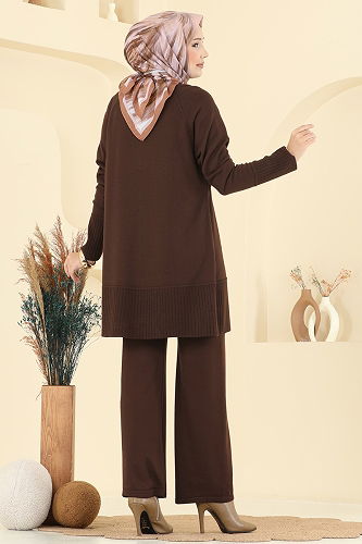 moda selvim طقم بني 2723AYD574 - Thumbnail