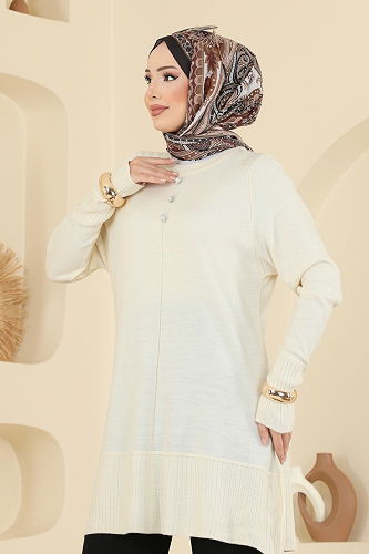 moda selvim Combined 2723AYD574 Ecru & Black - Thumbnail