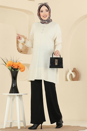 moda selvim طقم سكري واسود 2723AYD574 - Thumbnail