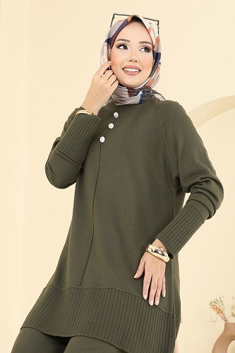 moda selvim طقم اخضر عفني 2723AYD574 - Thumbnail