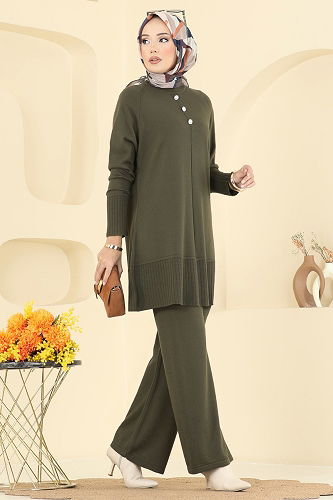 moda selvim طقم اخضر عفني 2723AYD574 - Thumbnail