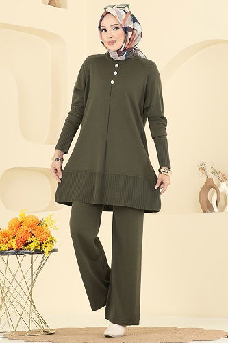 moda selvim طقم اخضر عفني 2723AYD574 - Thumbnail