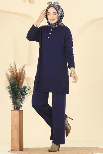 moda selvim طقم كحلي 2723AYD574 - Thumbnail