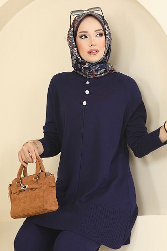 moda selvim طقم كحلي 2723AYD574 - Thumbnail