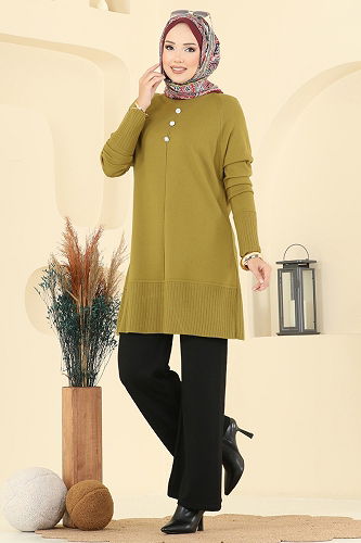 moda selvim Combined 2723AYD574 Oil Green & Black - Thumbnail