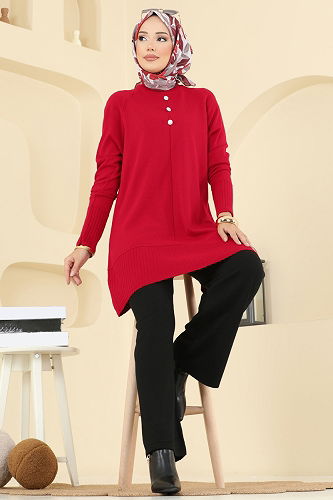 moda selvim طقم أحمر و أسود 2723AYD574 - Thumbnail