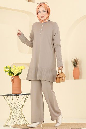 moda selvim طقم بيج 2723AYD574 - Thumbnail