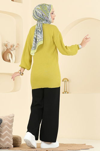 moda selvim طقم فسفوري & أسود 2724AYD574 - Thumbnail