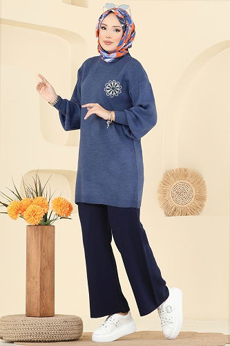 moda selvim Combined 2724AYD574 Indigo&Navy Blue - Thumbnail