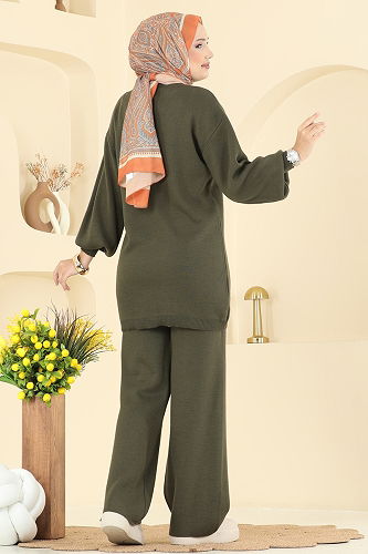 moda selvim طقم اخضر عفني 2724AYD574 - Thumbnail