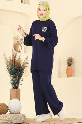 moda selvim طقم كحلي 2724AYD574 - Thumbnail