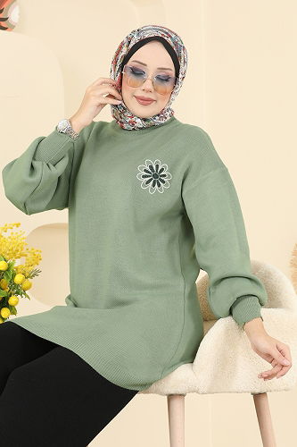 moda selvim طقم أخضر عشبي وأسود 2724AYD574 - Thumbnail