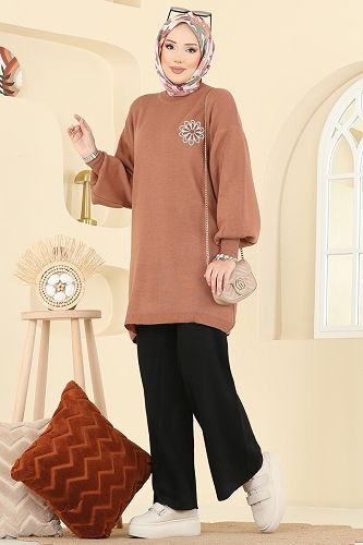 moda selvim طقم نحاسي فاتح 2724AYD574 - Thumbnail