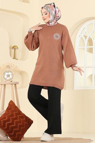 moda selvim طقم نحاسي فاتح 2724AYD574 - Thumbnail