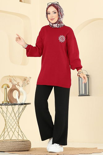 moda selvim Combined 2724AYD574 Red & Black - Thumbnail