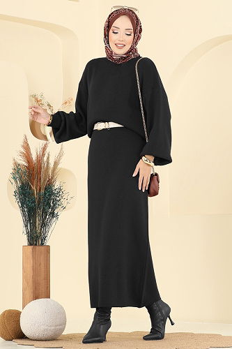 moda selvim طقم أسود 2725AYD574 - Thumbnail