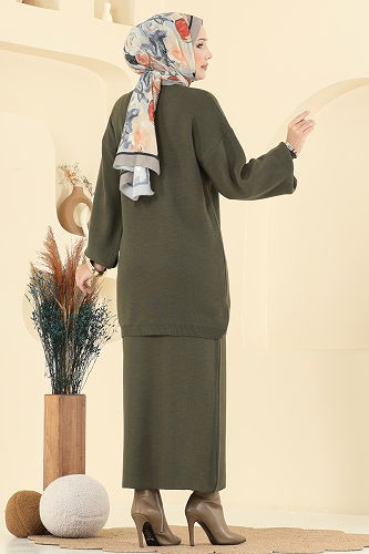 moda selvim طقم اخضر عفني 2725AYD574 - Thumbnail