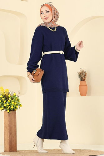 moda selvim طقم كحلي 2725AYD574 - Thumbnail