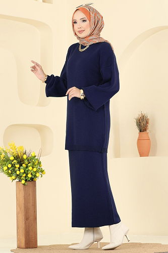 moda selvim طقم كحلي 2725AYD574 - Thumbnail