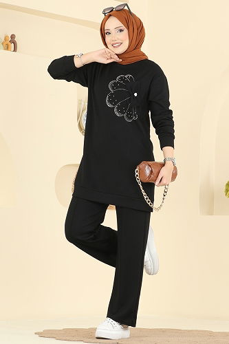 moda selvim طقم أسود 2726AYD574 - Thumbnail