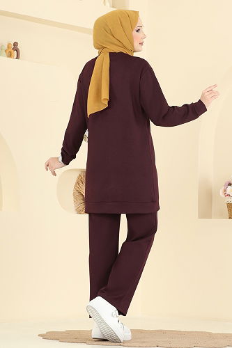 moda selvim طقم خمري 2726AYD574 - Thumbnail