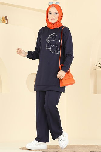 moda selvim طقم كحلي 2726AYD574 - Thumbnail