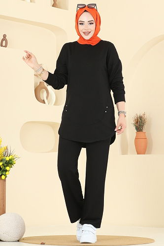 moda selvim طقم أسود 2728AYD574 - Thumbnail