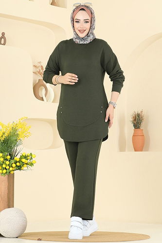 moda selvim طقم اخضر عفني 2728AYD574 - Thumbnail