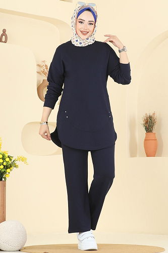 moda selvim طقم كحلي 2728AYD574 - Thumbnail