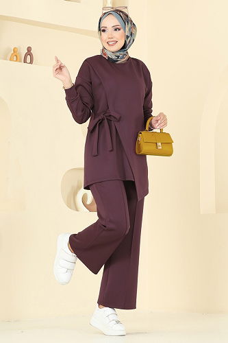 moda selvim طقم خمري 2728SL432 - Thumbnail