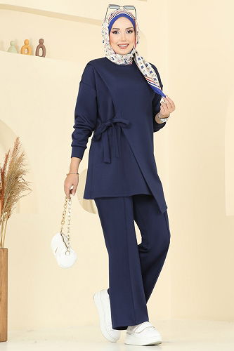 moda selvim طقم كحلي فاتح 2728SL432 - Thumbnail