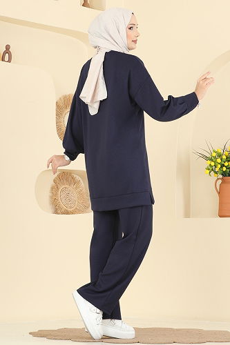 moda selvim طقم كحلي 2730AYD574 - Thumbnail