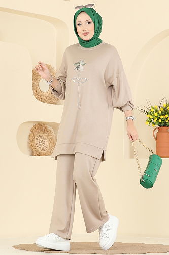 moda selvim طقم بيج 2730AYD574 - Thumbnail