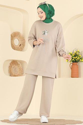 moda selvim طقم بيج 2730AYD574 - Thumbnail