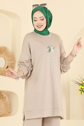 moda selvim طقم بيج 2730AYD574 - Thumbnail