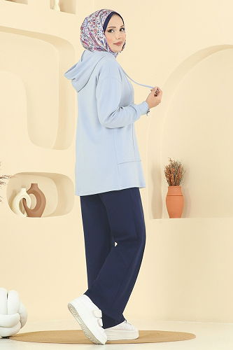 moda selvim طقم أزرق فاتح &كحلي 2730SL432 - Thumbnail