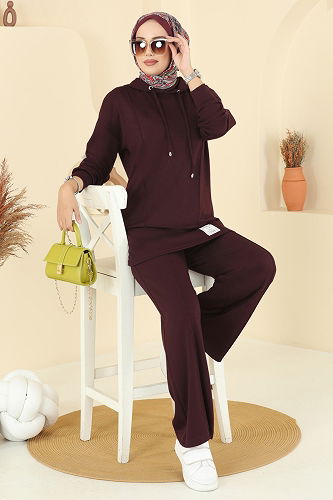 moda selvim طقم خمري 2730SL432 - Thumbnail