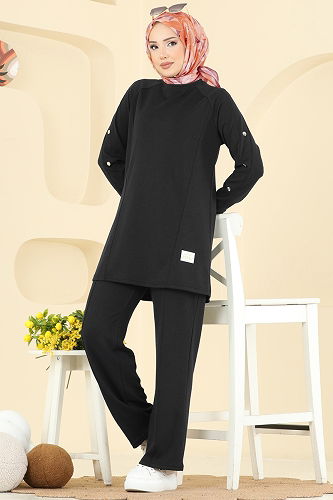 moda selvim طقم أسود 2731AYD574 - Thumbnail