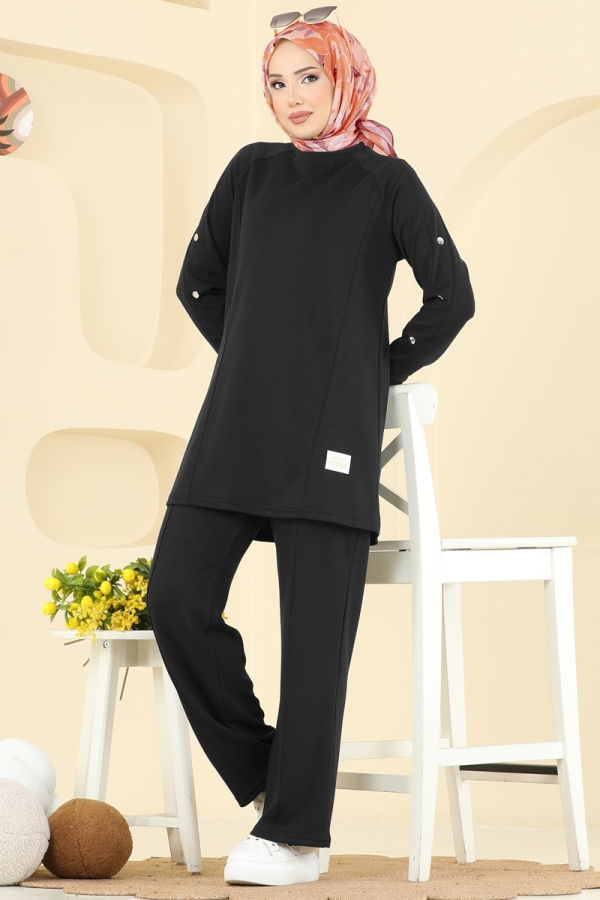 Modaselvim الاطقم طقم أسود 2731AYD574