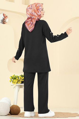 moda selvim طقم أسود 2731AYD574 - Thumbnail