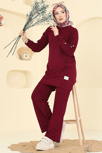 moda selvim Combined 2731AYD574 Burgundy - Thumbnail