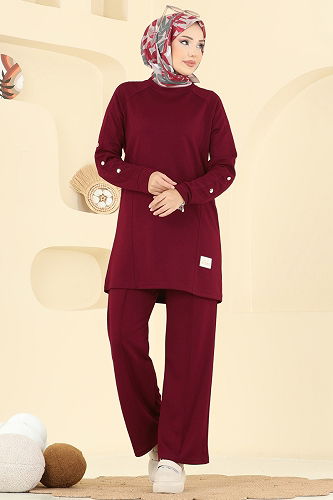 moda selvim Combined 2731AYD574 Burgundy - Thumbnail