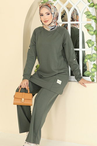 moda selvim طقم اخضر عفني 2731AYD574 - Thumbnail