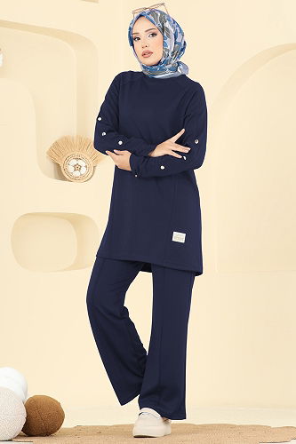 moda selvim طقم كحلي 2731AYD574 - Thumbnail