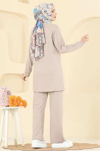 moda selvim طقم بيج 2731AYD574 - Thumbnail