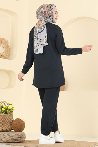 moda selvim طقم رمادي غامق 2732AYD574 - Thumbnail