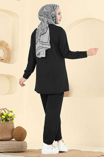 moda selvim طقم أسود 2732AYD574 - Thumbnail