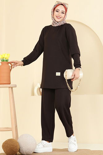 moda selvim طقم بني 2732AYD574 - Thumbnail