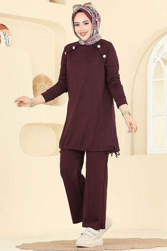 moda selvim Combined 2733AYD574 Burgundy - Thumbnail